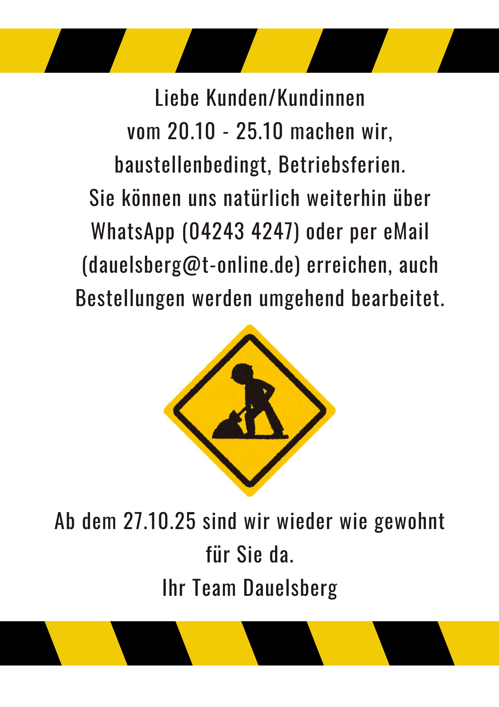 Black and Yellow Simple Minimalist Construction Site Sign Poster(2)